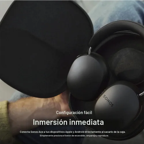 Miniatura 8 de Sonos Ace Auriculares inalámbricos supraaurales con cancelación de ruido con Bluetooth, batería de 30 horas, audio espacial, Dolby Atmos, Negro