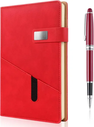 Miniatura 18 de Cuaderno A5 en blanco, cuaderno de bocetos de cuero de tapa dura recargable con bolsillo y hebilla magnética, 240 páginas gruesas de viaje para Negro