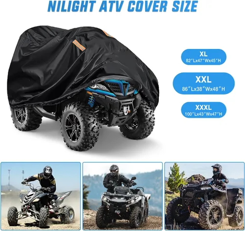Miniatura 2 de Nilight Funda para ATV Impermeable Material 420D Ripstop Resistente 4 ruedas Funda para Quad Todo Tiempo Protección UV para Kawasaki Yamaha Polaris