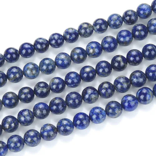 Miniatura 3 de Adabele GE15-6 - 1 hebra de piedras preciosas curativas de lapislázuli azul natural, no teñidas, cuentas sueltas redondas y sueltas, espaciador