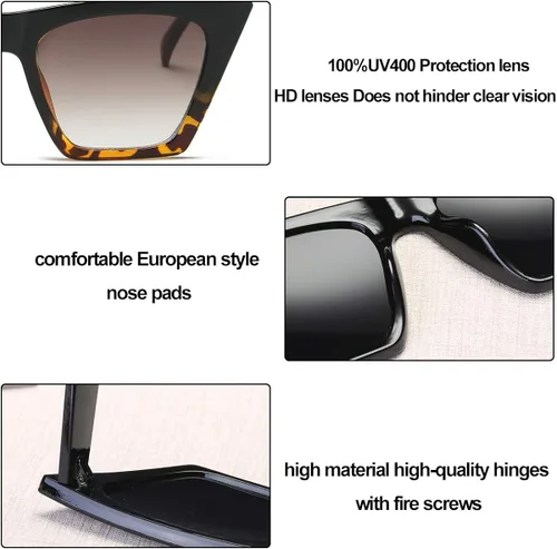 Miniatura 4 de Gafas de sol cuadradas ojo de gato para mujer gafas de sol clásicas de cato oversize para mujeres