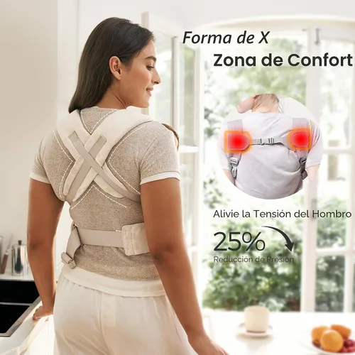 Miniatura 5 de Momcozy WeeSnug - Portabebés para recién nacidos, ligero y acogedor, cómodo para 7-25 libras, soporte ergonómico de espalda cruzada, tejido Geometry