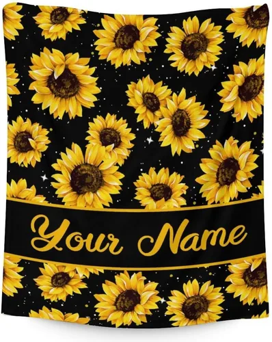 Miniatura 13 de Regalos de girasoles: mantas pequeñas con temática de girasol de 40 x 30 pulgadas, regalos para niños y niñas, manta estética amarilla, suave
