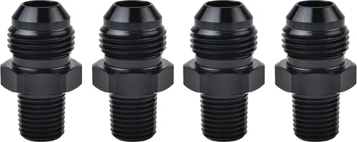Miniatura 7 de EVIL ENERGY 3AN macho Flare a 1/4 "NPT adaptador de montaje de tubería de aluminio recto negro 4PCS
