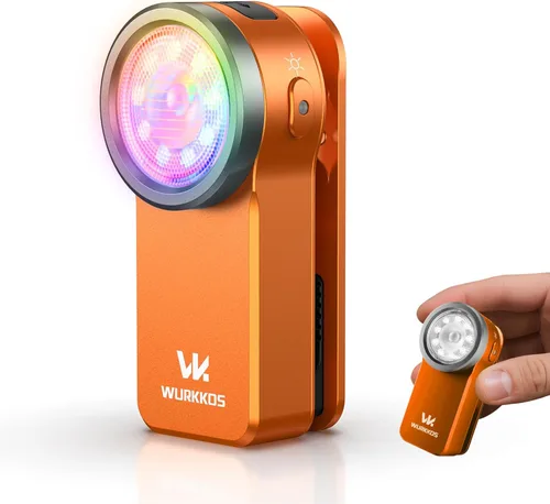 Miniatura 10 de Wurkkos HD03 - Linternas recargables luz EDC con clip, linterna brillante de bolsillo de 680 lúmenes, combina foco/reflector/luz RGB, magnética