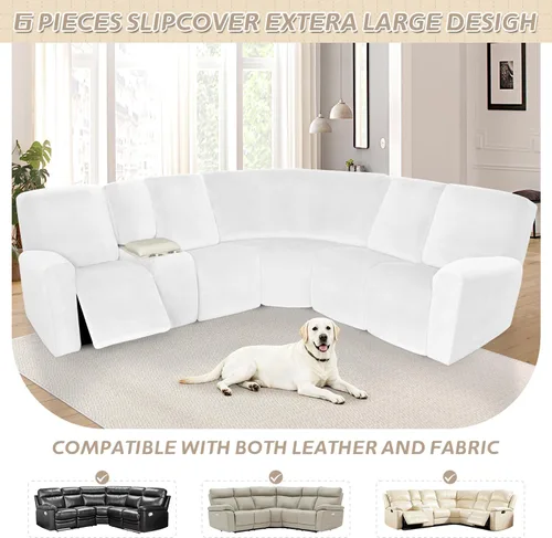 Miniatura 578 de Arfntevss Fundas de sofá seccional reclinable de terciopelo, Funda de sofá seccional de esquina para sofá reclinable, Funda elástica suave
