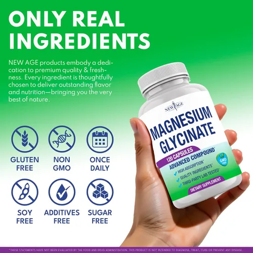 Miniatura 7 de Glicinato de magnesio 500 mg 90 mg Suplemento de magnesio elemental - Alta absorción, no tamponado, sin OMG y sin gluten, salud muscular y ósea