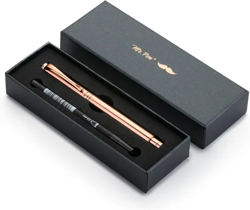 Mr. Pen - Bolígrafo de lujo, barril de oro rosa, tinta negra, bolígrafo de lujo, bolígrafos de lujo para mujeres, bonitos bolígrafos para hombres,