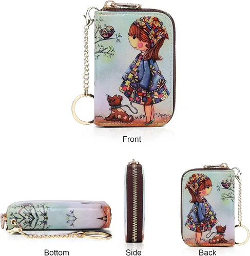 Miniatura 2 de APHISON RFID - Tarjetero carteras para mujer Funda para tarjetas de piel con cremallera para mujerniñaCaja regalo