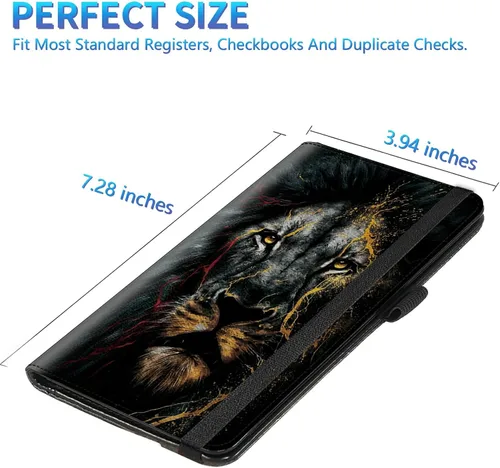 Miniatura 93 de Funda para chequera para hombres y mujeres, cartera de cuero RFID con ranuras para tarjetas de crédito, soporte de cheques duplicados personales