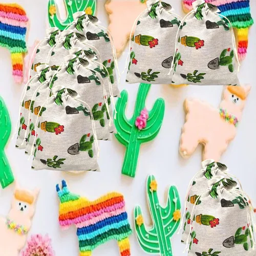 Miniatura 4 de RIGHTA TECH Bolsas de regalo para fiesta de cactus con cordón, bolsa de regalo de cactus suculentas, bolsa de recuerdo de fiesta para granja