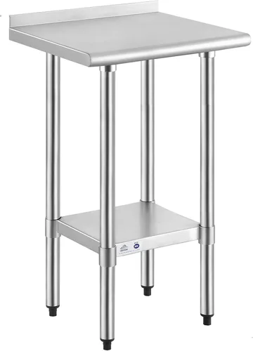 Miniatura 45 de Mesa de acero inoxidable para preparación y trabajo con protector contra salpicaduras, 24x72 pulgadas