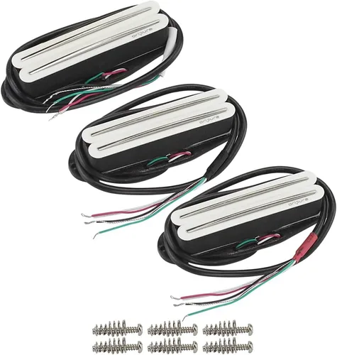 Miniatura 19 de OriPure Pastillas de doble carril caliente Alnico5 Humbucker de un solo tamaño de bobina 15-16K Fit ST/SQ Style Guitarra eléctrica, color negro