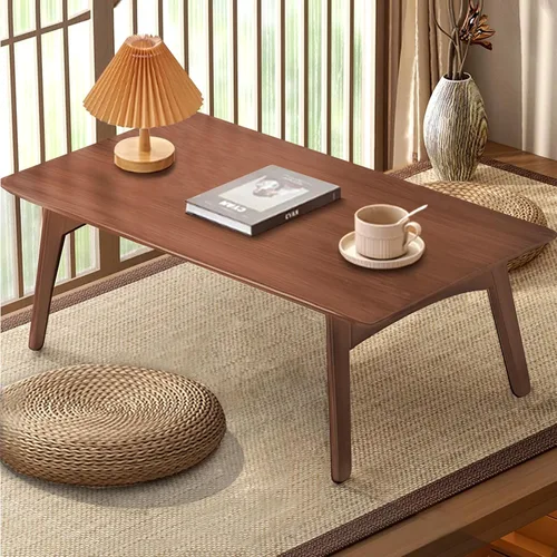 Miniatura 11 de Mesa auxiliar plegable de bambú, escritorio bajo japonés, muebles portátiles sin montaje, para comedor, trabajo, estudiar, relajarse, castaño, 26 x