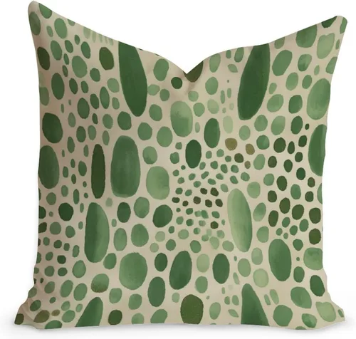 Miniatura 29 de Funda de cojín decorativa con estampado de guepardo verde peridoto para sofá, funda de almohada verde crema con estampado de leopardo con A-16
