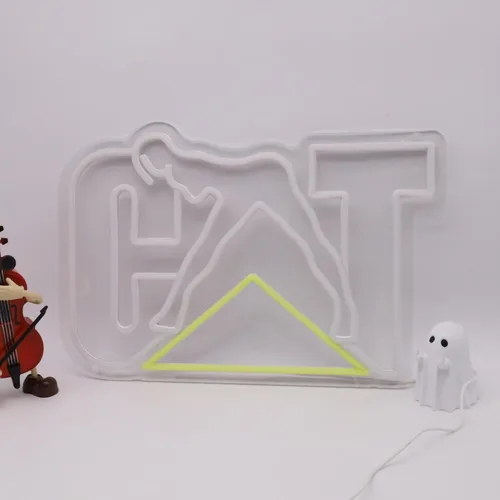 Miniatura 4 de Señal de neón de estilo gato para garaje, señal de neón audaz para decoración de pared, garaje, cueva de hombres, taller, señales de neón Blanco