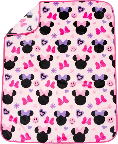 Miniatura 4 de Jay Franco Juego de cobija y almohada Disney Minnie Mouse Nogginz - 40 x 50 pulgadas, manta ligera de viaje de 2 piezas para niños, ropa de cama
