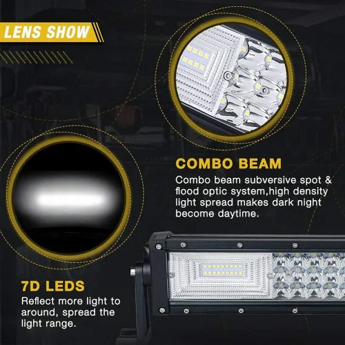 Miniatura 4 de Willpower - Barra de luz LED curvada de 42 pulgadas 540 W de triple fila para Jeep Truck Car ATV SUV 4X4 4WD Camión conducción lámpara