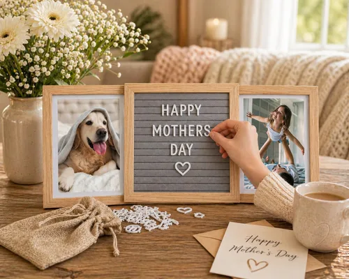 Miniatura 6 de Marco de fotos personalizado con tablero de letras personalizadas – Mostrar dos fotos para mamá, abuela, mejor amiga, hermanas o parejas – Marco