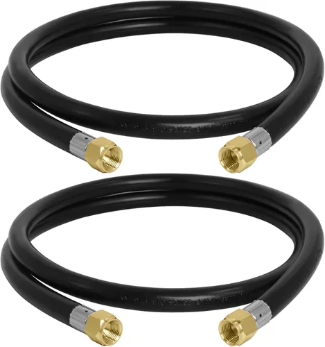 Miniatura 13 de Wadoy, conjunto de conector de manguera de propano para cámper, 2 pies, 3/8" rosca hembra x 3/8" rosca hembra para conexión rápida, manguera de 24