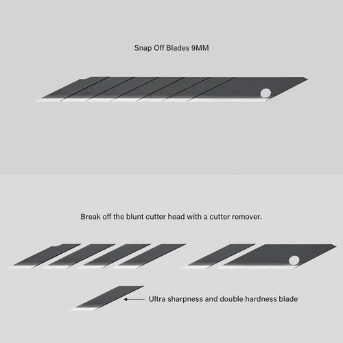 Miniatura 7 de FOSHIO Cuchillo de manualidades para arte, manualidades, fabricación de modelos, cuchillo utilitario retráctil con bloqueo automático con 10