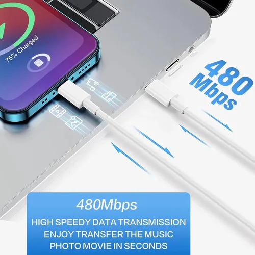 Miniatura 6 de Cargador rápido para iPhone de carga rápida, paquete de 3 [certificado Apple MFi] Cargador rápido para iPhone con carga rápida PD USB-C, bloques