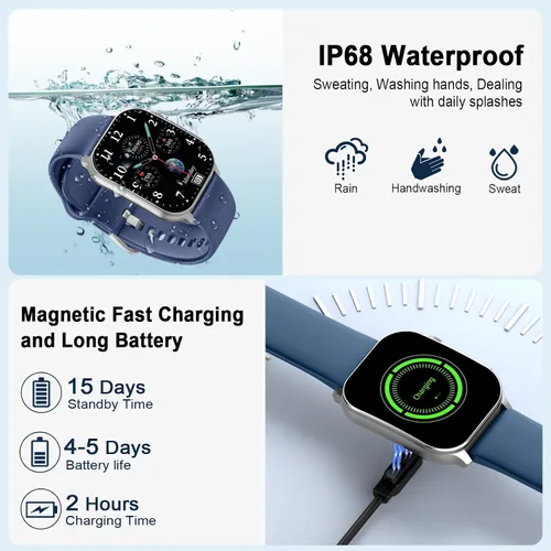 Miniatura 4 de Reloj inteligente para hombres y mujeres, pantalla curva AMOLED de 2.01 pulgadas, rastreador de fitness con respuesta/hacer llamadas, más de 100