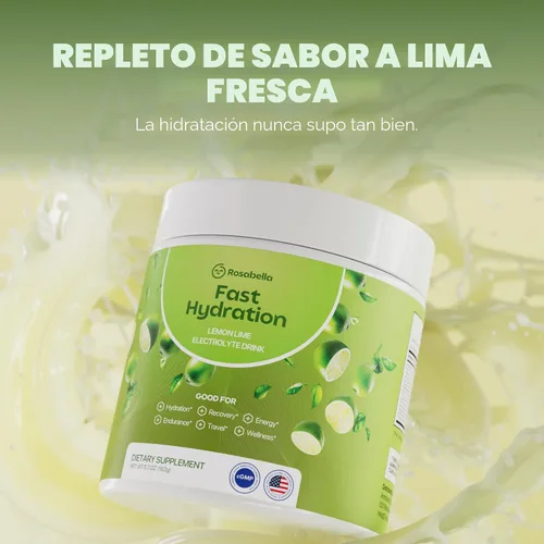 Miniatura 5 de Rosabella Bebida electrolítica en polvo – Lima limón – Suplemento de hidratación cero azúcar – sodio, potasio, magnesio y calcio – Mezcla