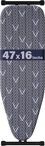 veiox Tabla de planchar de tamaño completo, construcción de metal, tabla de planchar con cubierta acolchada extra gruesa y resistente, estructura