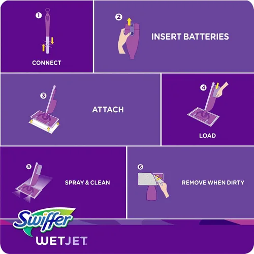 Miniatura 6 de Swiffer FBA_23679CT WetJet Solución Multi Propósito 42.31.25 oz/litros, Multicolor, Aroma Fresco de Ventana Abierta, 42.2 Fl Oz
