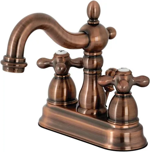 Miniatura 9 de Kingston Brass KB160ALAC Heritage - Grifo de baño central de 4 pulgadas, cobre antiguo