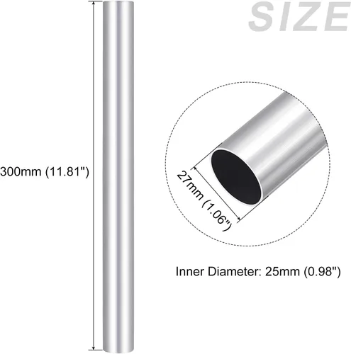 Miniatura 2 de METALLIXITY Tubo de aluminio 6063 (1.063 in de diámetro exterior x 0.984 in de diámetro interior x 11.811 in de largo), 3 piezas, tubo redondo