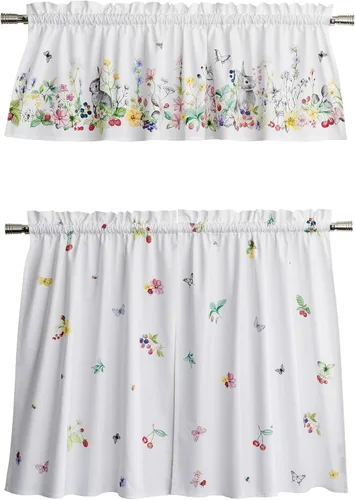 Miniatura 23 de Maison d' Hermine Juego de cortinas de cocina para ventanas, juego de cortinas de cocina 100% algodón, cenefas para el hogar [2 niveles