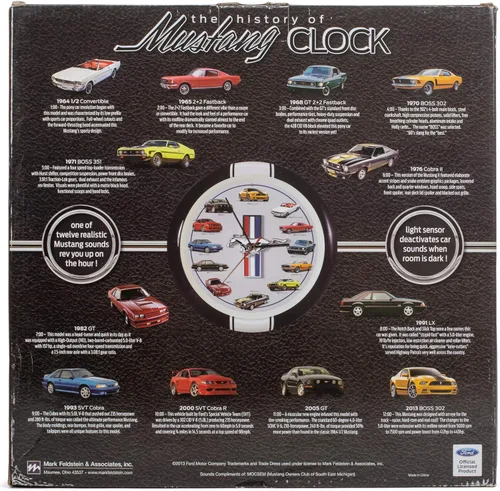 Miniatura 3 de Mark Feldstein & Associates History of Mustang Sound - Reloj de pared, 13 pulgadas, color negro