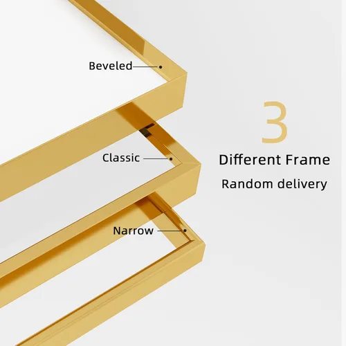 Miniatura 6 de Beauty4U Espejo de Cuerpo Completo de 59" x 16" de Alto con Soporte, Espejo de Cuerpo Completo Dorado para Montaje en Pared, Espejo Templado