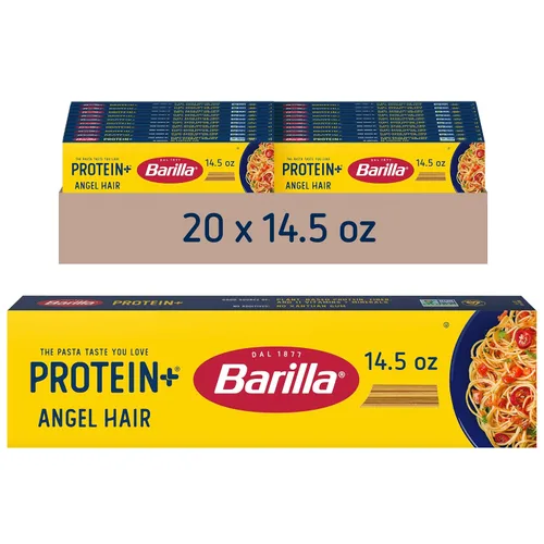 BARILLA Protein+ (Plus) Angel Hair - Proteína de lentejas, garbanzos y guisantes - Buena fuente de proteína a base de plantas, pasta de proteínas,