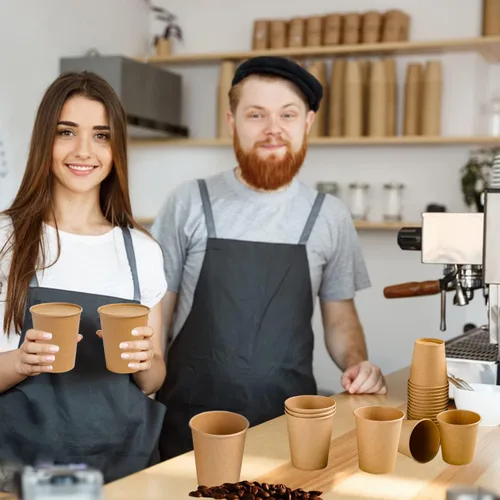 Miniatura 6 de Lamosi Tazas de papel desechables de 5 oz - 300 unidades, tazas de papel kraft para baño y enjuague bucal, tazas de café expreso de 5 onzas