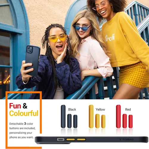 Miniatura 5 de TORRAS Funda a prueba de golpes para iPhone 13/iPhone 14, grado militar, probada en caídas, parte trasera dura protectora delgada para iPhone 13