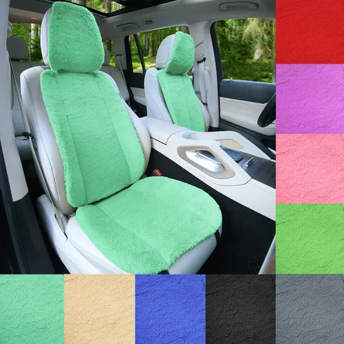 Miniatura 5 de FH Group Doe16 - Juego de cojines de asiento delantero de piel de conejo sintética, para la mayoría de automóviles, camiones, SUV o camionetas Beige