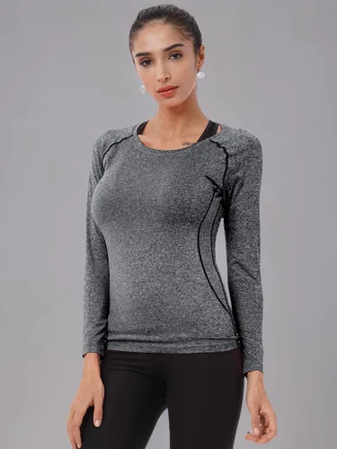 Miniatura 56 de CADMUS Paquete de 1 o 3 camisetas de entrenamiento de manga larga para mujer, camiseta de compresión de ajuste seco para correr