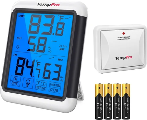 Miniatura 10 de ThermoPro TP55 - Higrómetro digital de interior, termómetro de 4 pulgadas con pantalla táctil y retroiluminación, termómetro de habitación / medidor