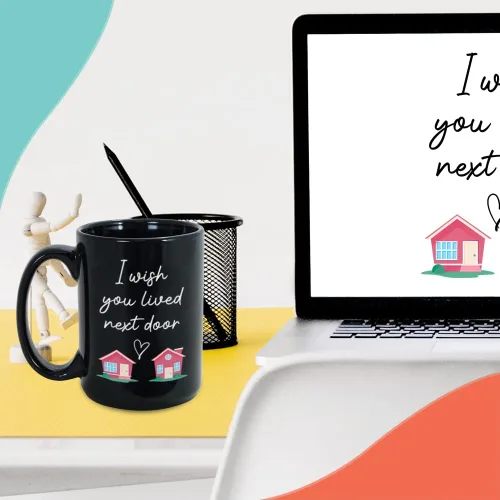 Miniatura 6 de Taza Bubble Hugs I Wish You Lived Next Door de 15 onzas, regalo ideal para inauguración de la casa para mejores amigos, amigos de larga distancia