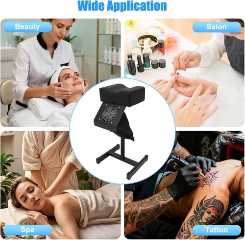 Miniatura 8 de Soporte de pie de pedicura, reposapiés de manicura de pedicura ajustable con ventilador extractor de polvo y bolsa, silla de pedicura antideslizante