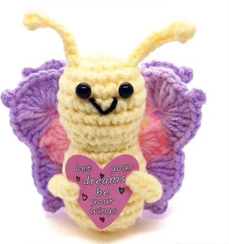 Miniatura 7 de Mini regalo de tigre de ganchillo positivo, lindo regalo de apoyo emocional inspirador para mujeres, hombres, adultos y adolescentes, decoración