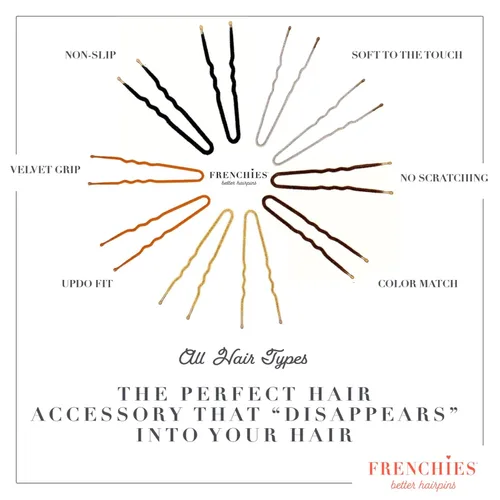 Miniatura 2 de Frenchies Horquilla de pelo French Twist, horquillas de pelo francés ultra suaves para mujeres, bodas, extensiones o peluca, 20 unidades, color negro