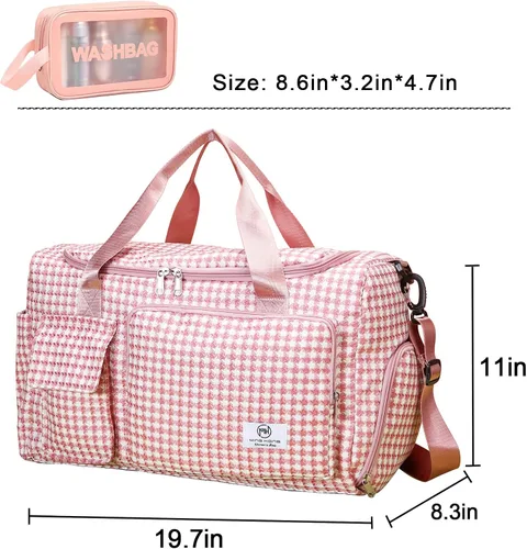 Miniatura 29 de Pequeña bolsa de gimnasio para mujer, bolsa de viaje con compartimento para zapatos
