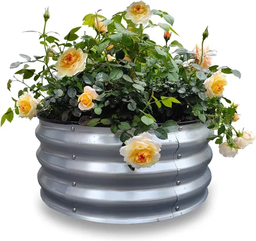 Miniatura 25 de GARDMAX 2x2x1FT Galvanized Round Raised Garden Bed Kit, Metal Planter Boxes Outdoor with Easy Assembly, Large Garden Bed for Vegetables, Fruits