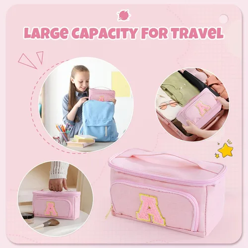 Miniatura 3 de YOOLIFE Estuche para lápices con inicial, suministros de regreso a clases, estuche para lápices, bonito regalo portátil para oficina, escuela