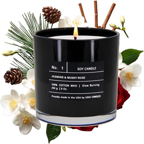 Miniatura 53 de Lulu Candles After Dark - Vela perfumada en tarro de soja de lujo de teca y caoba, vertida a mano en los Estados Unidos, Velas altamente perfumadas