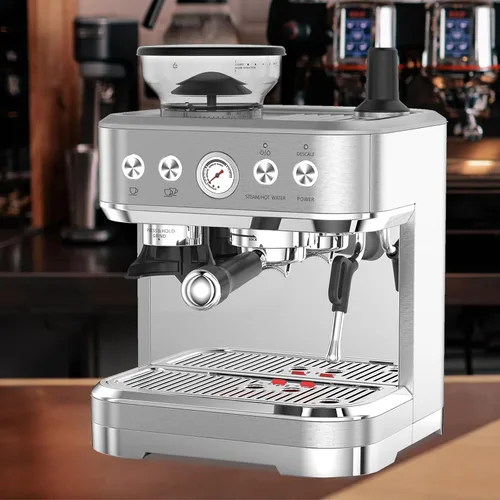 Miniatura 6 de Takywep Máquina de café expreso profesional con molinillo integrado y espumador de leche, cafetera de capuchino y café con leche de 15 bares, regalo